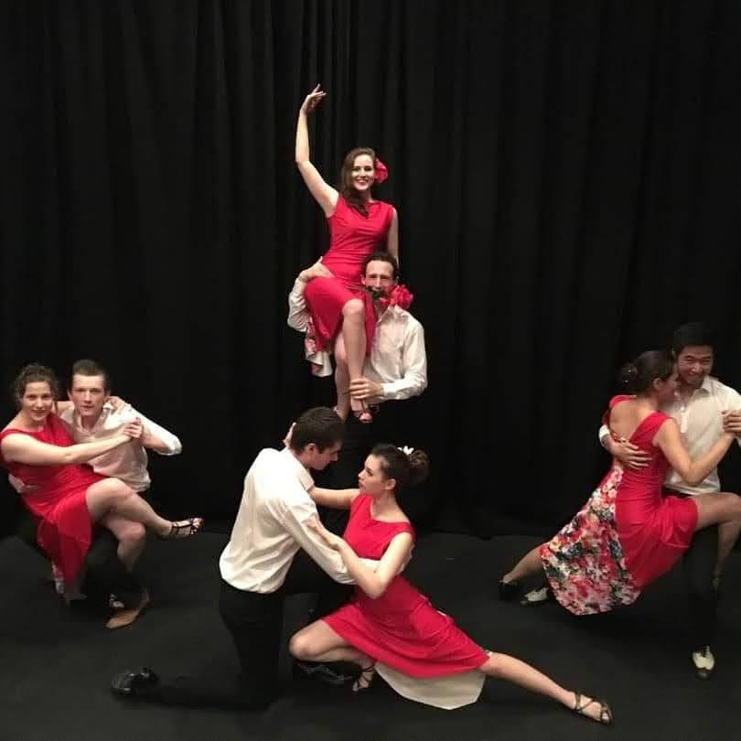 Performing tango on stage