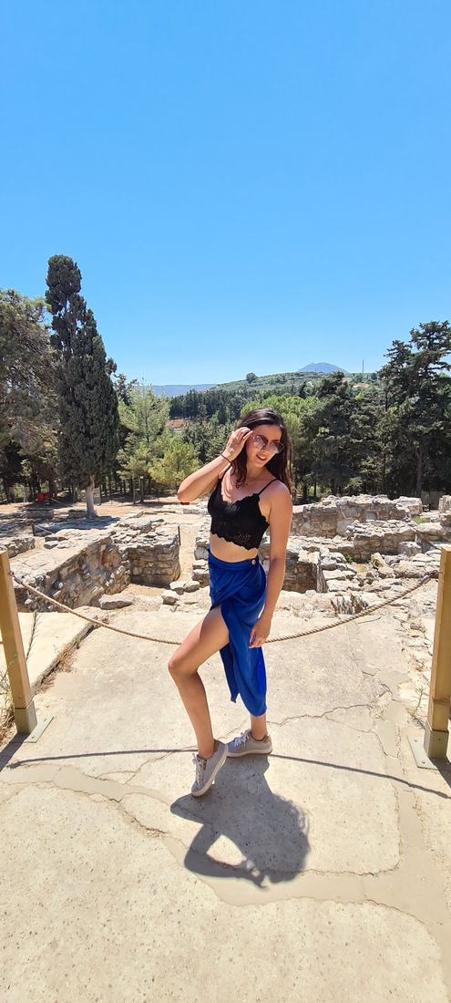 Among the ruins of the palace at Knossos on Crete